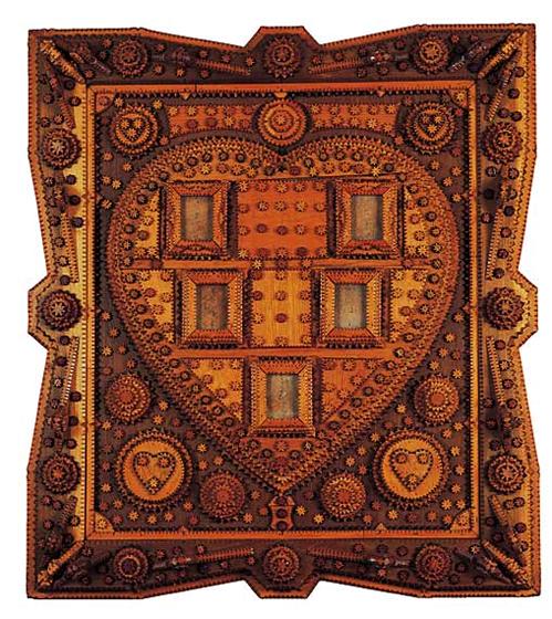 Tramp Art Heart Wall Plaque
