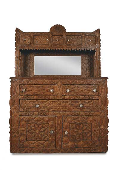 Grand Tramp Art Sideboard