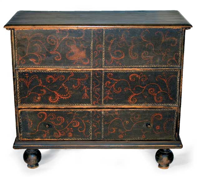 One Drawer Ball Foot Blanket Chest