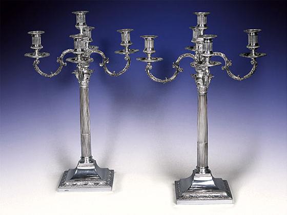 Pair of Sterling Candelabra
