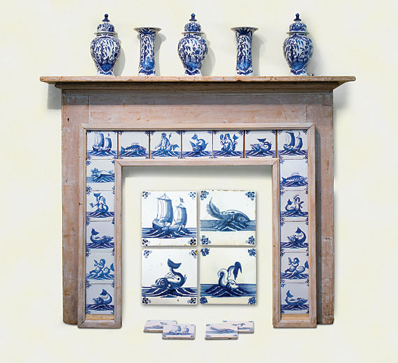 Five Piece 18th Century Delft Garniture Set