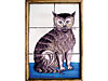 Polychrome Tile Picture of a Cat