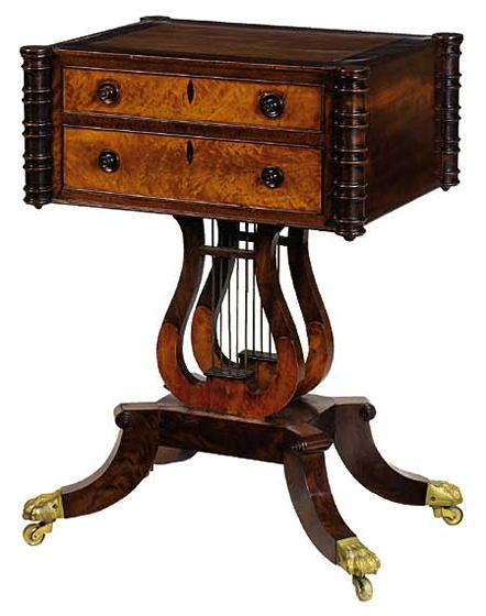Graceful Lyre Base Work Table
