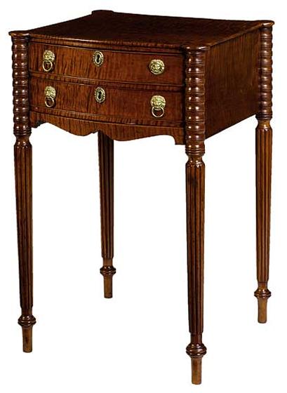 Rare and Dramatic Bow-Front Work Table