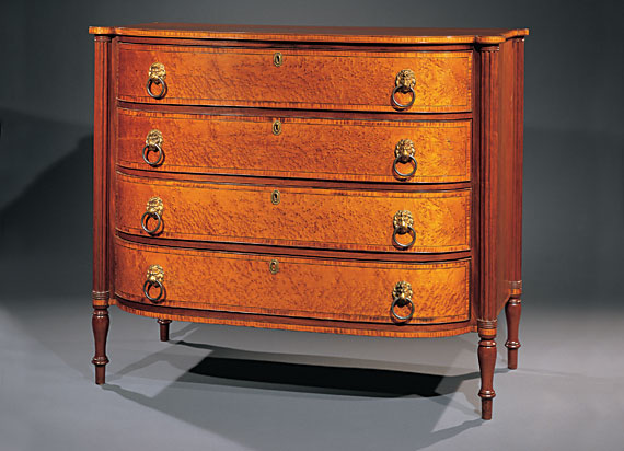 Bowfront Chest of Drawers in the Sheraton Taste