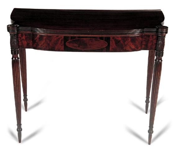 19th-Century Sheraton Carved Card Table