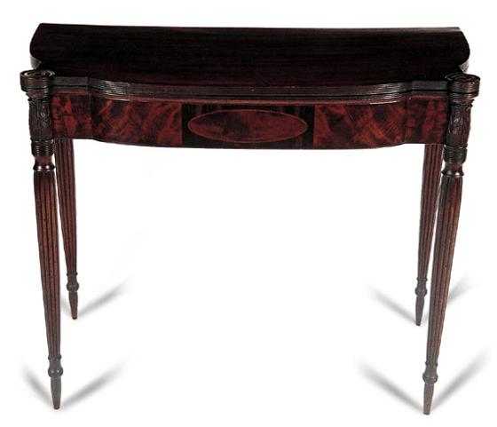 19th-Century Sheraton Carved Card Table