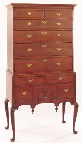 Queen Anne Flat-Top Highboy