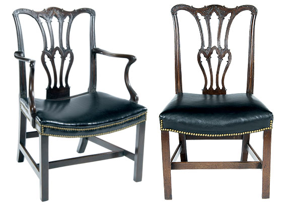 English Chippendale Mahogany Dining Chairs