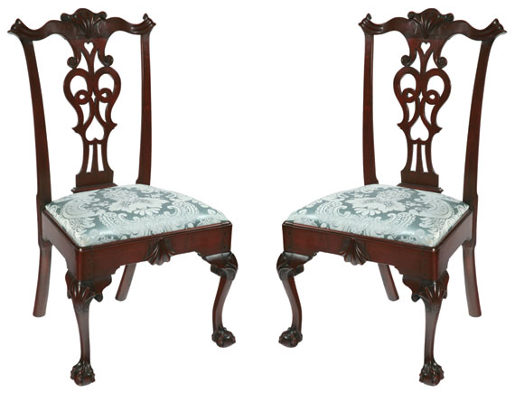 Matched Pair of Phila. Chippendale Side Chairs