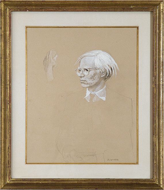 #18 Andy Warhol–Facing his Right–with Hand Study in Upper Left