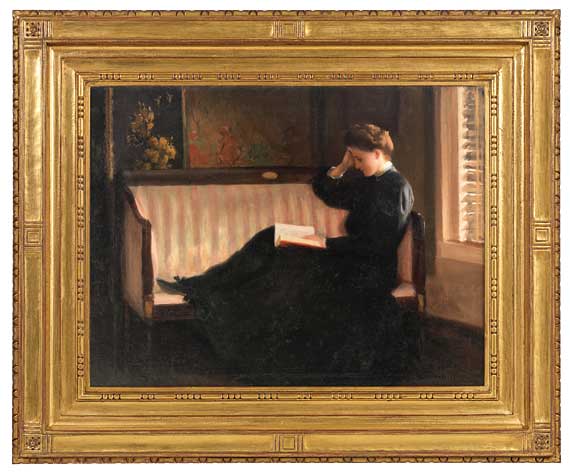 Woman Reading on a Settee