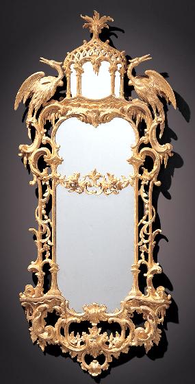 Carved and Gilded Chippendale Period Mirror