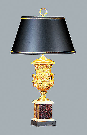 Gilt Bronze Urn on a Bluejohn Plinth