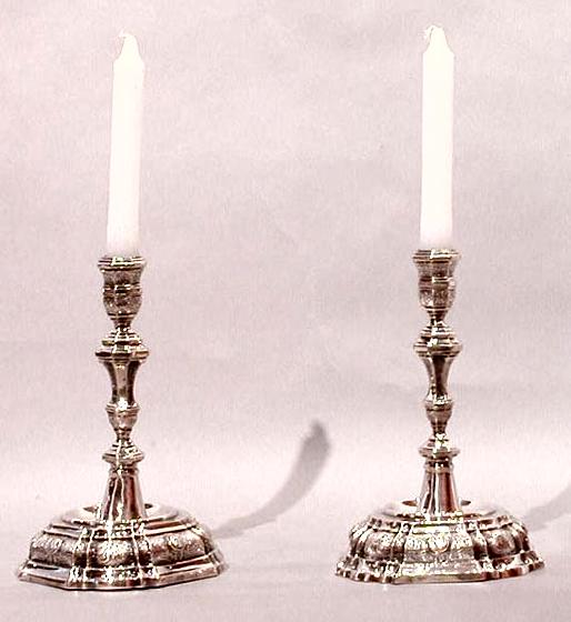 Candlesticks, (pair) silver from Augsburg