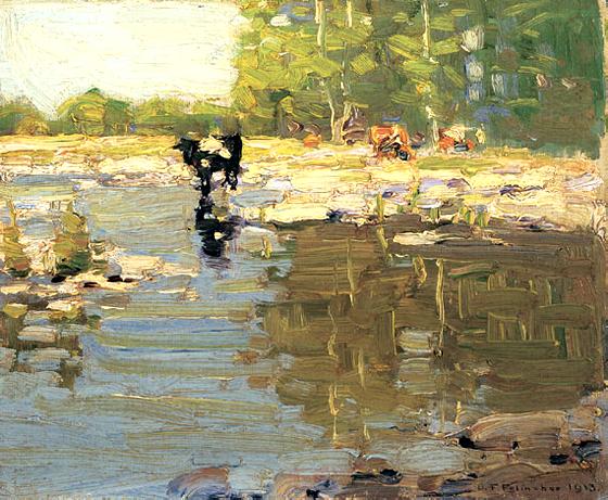 Cows by Pond