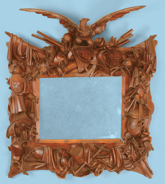 Rosewood Revolutionary War Trophy Wall Mirror