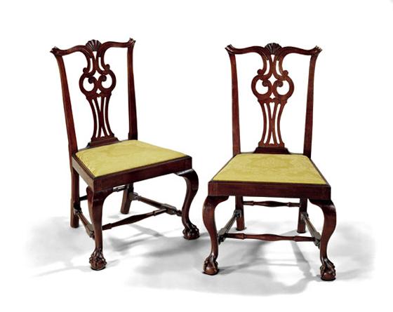 Pair of Chippendale Mahogany Side Chairs