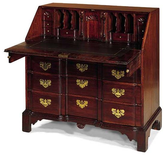 Chippendale Carved Mahogany Desk