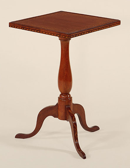 Rare Hepplewhite Inlaid Mahogany Candlestand