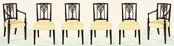 Set of Six Racquet-Back Chairs