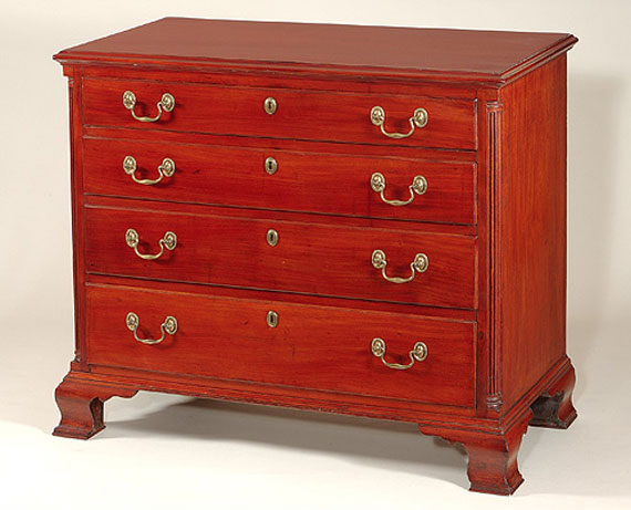 Chippendale Mahogany 1/4-Column Chest of Drawers