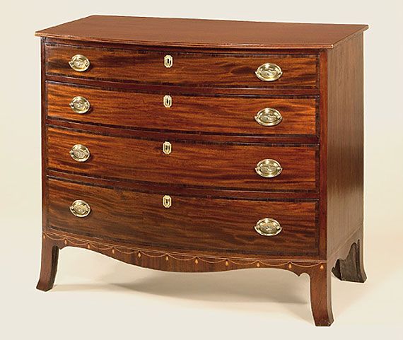 Rare Federal Bellflower Chest of Drawers