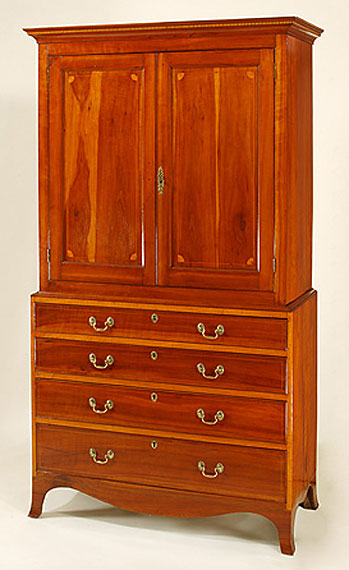 Federal Inlaid Applewood Linen Press