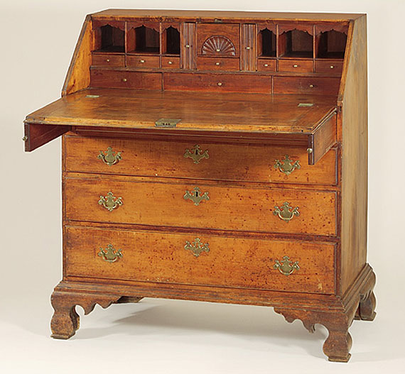 Chippendale Maple Slant Front Desk