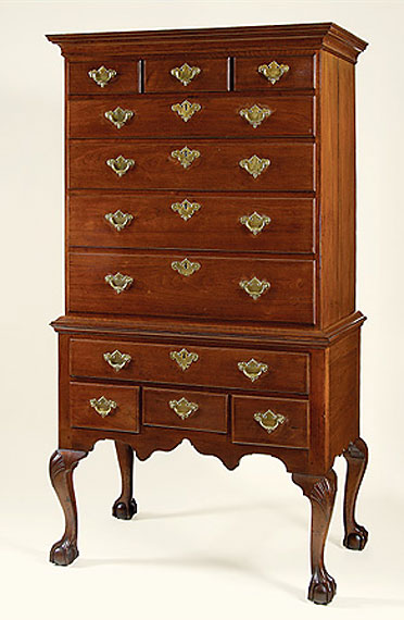 Early Chippendale Walnut Flat Top Highboy