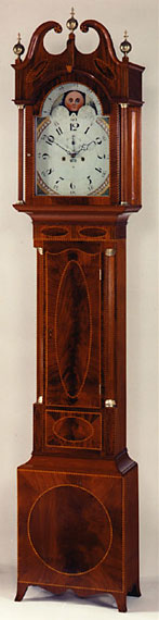 Hepplewhite Inlaid Mahogany Tall Case Clock (2)