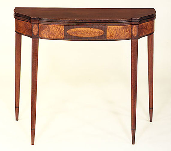 Hepplewhite Flame-Birch Veneered Card Table