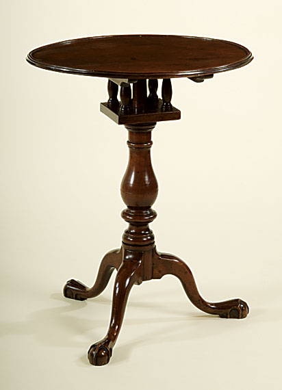 Chippendale Walnut Dish-Top, Bird-Cage Candlestand