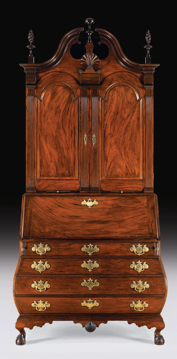 The Rare and Important Cabot-Paine-Metcalf Bombe Desk-and-Bookcase