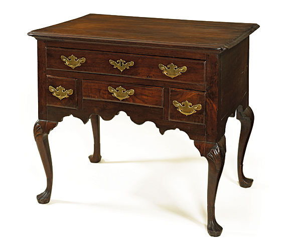 Early Queen Anne Figured Walnut Lowboy