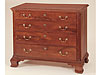 Chippendale Fig. Walnut 1/4-Col. Chest of Drawers