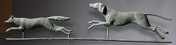 Hound Chasing Fox Weathervane