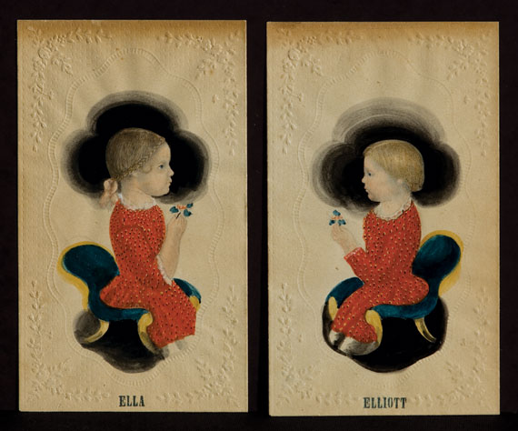 Portrait Miniatures of Ella and Elliott Baker, Springfield, MA