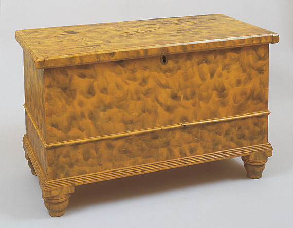 Painted and Decorated Ball Foot Blanket Chest