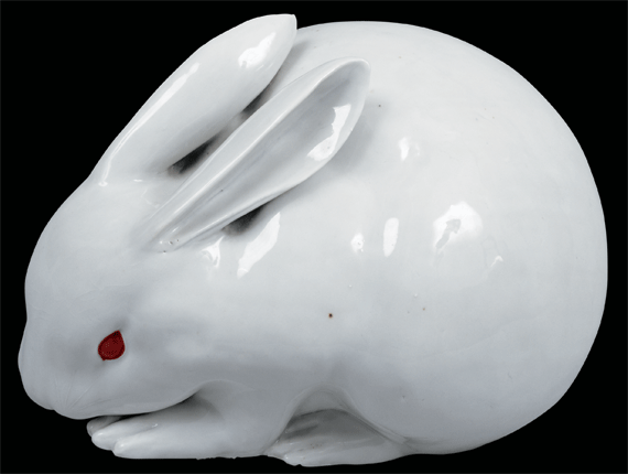 A Monumental Porcelain Rabbit