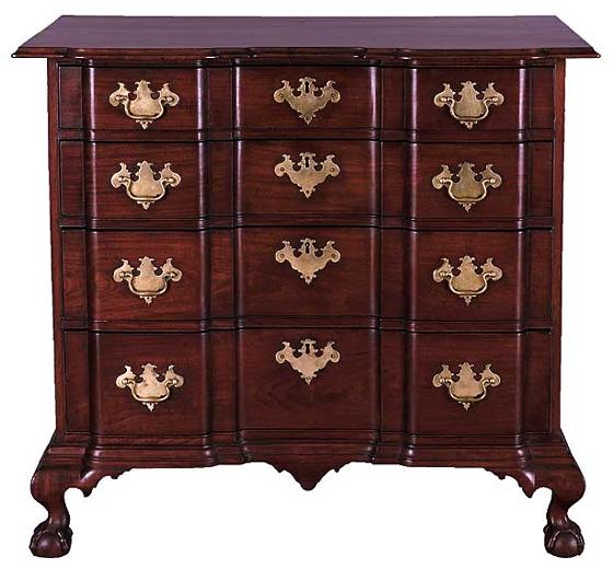 Chippendale Mahogany Block-Front Chest of Drawers