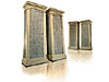 Set of Four Neoclassical Blue & Grey Cabinets