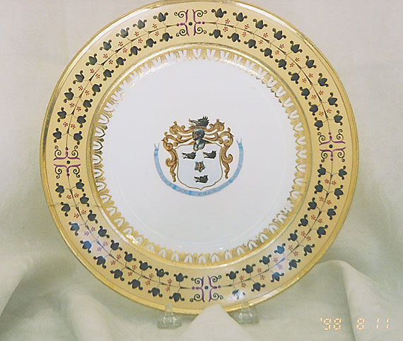 One of a Pair of Sevres Armorial Plates