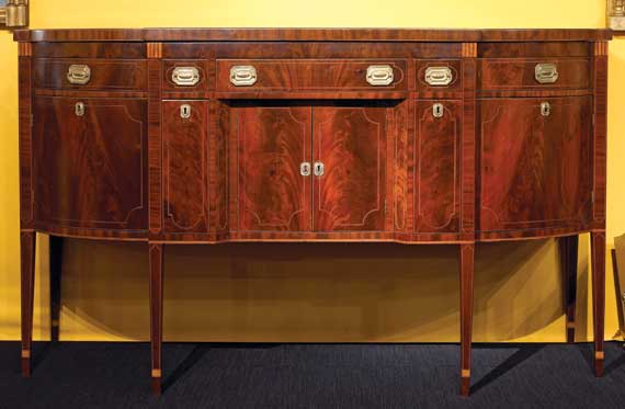 Outstanding Hepplewhite Inlaid Mahogany Sideboard