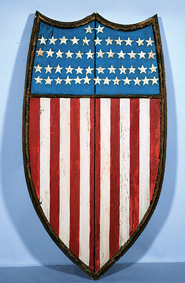 46 Star Painted Wooden Shield (1907-1912)