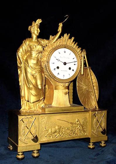 A French Empire Ormolu clock of Ceres