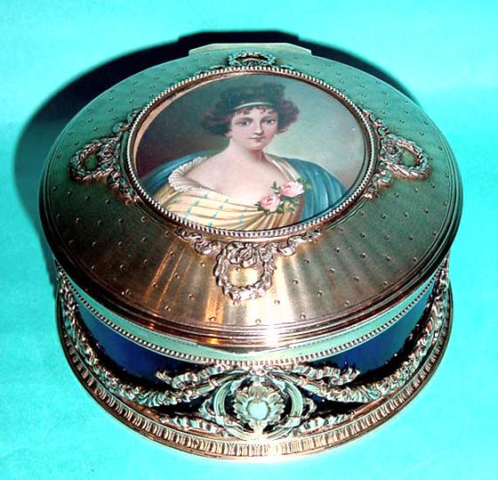 19th century Silver & glass box
