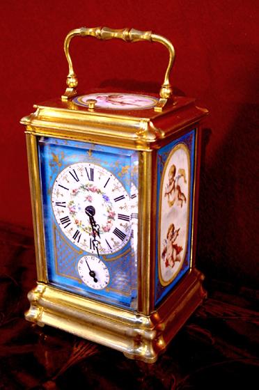 French porcelain carriage clock