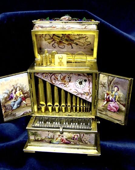 19th C. Viennese silver gilt & enamel necessaire