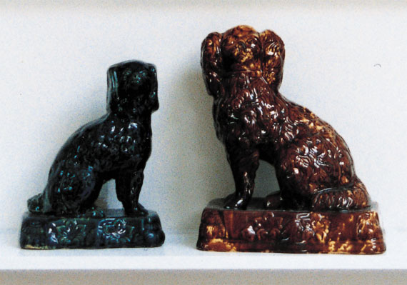 Yellowware Dog Doorstops